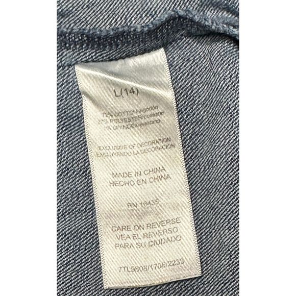 Women’s P.S. by Aéropostale, Embroidered Jean Jacket, 14 Blue - Picture 9 of 16